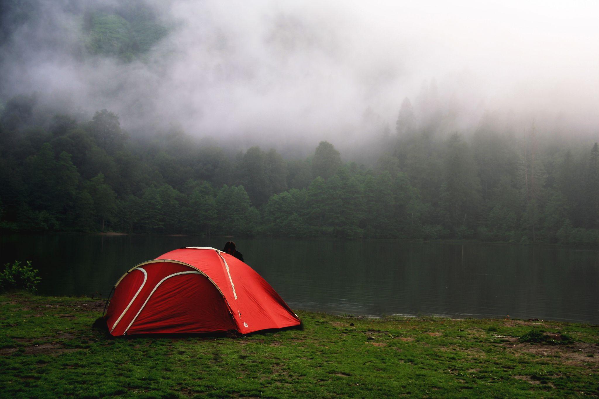 camping in the rain